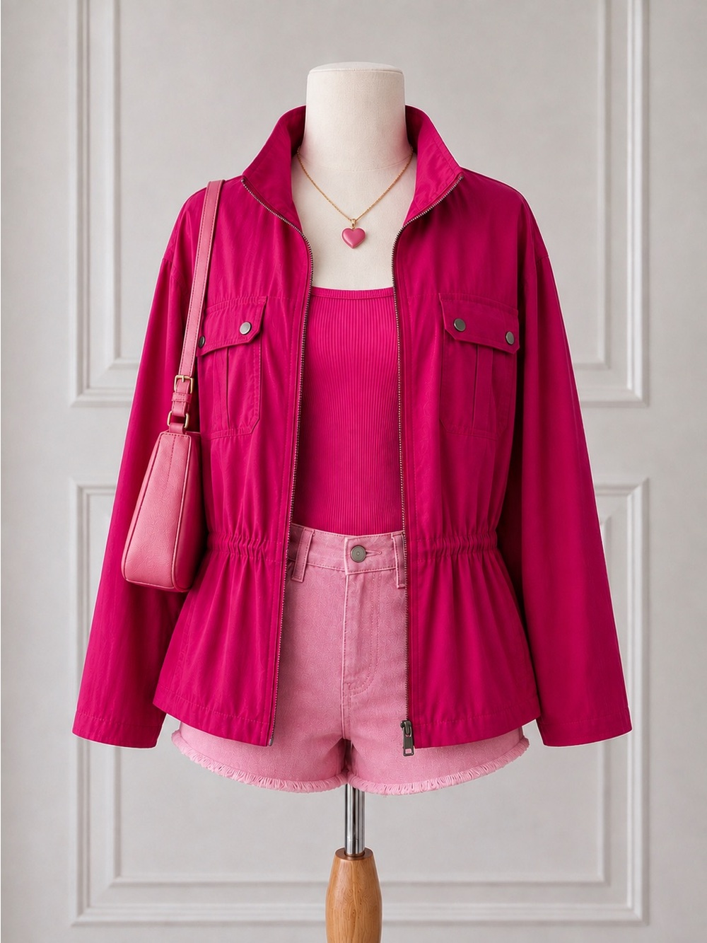 Peck & Peck Weekend Fuchsia Pink Zip Front Jacket XL NWT Barbiecore